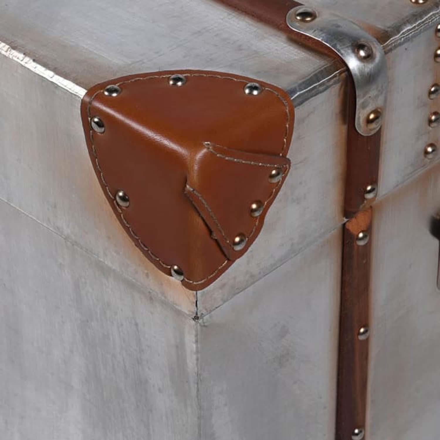 AVIATOR STYLE TRUNK, 45cm high, 120cm wide, 40cm deep, fitted with a single drawer below. - Image 3 of 4