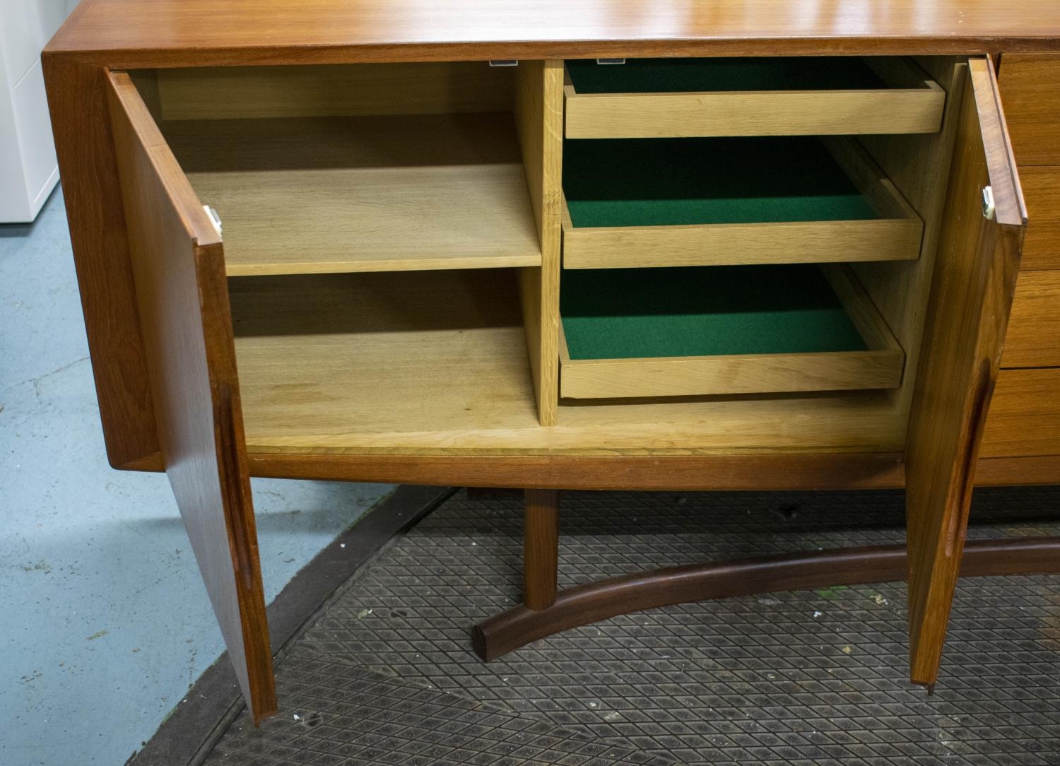 JOHANNES ANDERSON SIDEBOARD, circa 1960, 240cm x 49.5cm x 85cm, Danish teak, with four drawers - Image 3 of 6