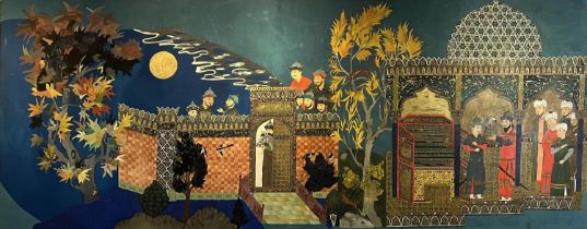 AFTER THE SHAHNAMEH OF SHAH ABBAS I, 20th century, 'The Coronation of Kay Louhrasp by Kay Khosrow