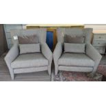 FENDI CASA LAETITA SMALL ARMCHAIRS, a pair, 97cm W. (2)