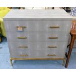 ATTRIBUTED TO OKA LANTAU CHEST OF DRAWERS, 100cm x 51cm x 95cm, faux shagreen, with gilt detail,