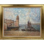 LASZLO RITTER (b.1937), 'Le Port de Colliure' oil on canvas, 70cm x 90cm, signed, framed.
