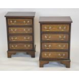 BEDSIDE CHESTS, 67cm H x 43cm W x 32cm D, a pair, Georgian style mahogany, each with four