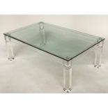 ARTEFLEX LOW TABLE, Italian lucite and polished glass, rectangular, 110cm W x 70cm D x 39cm H.