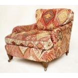 KILIM ARMCHAIR, early 20th century in the manner of Howard Sons with antique kilim upholstery and