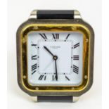 CARTIER SANTOS TRAVEL ALARM CLOCK. 9cm x 7cm