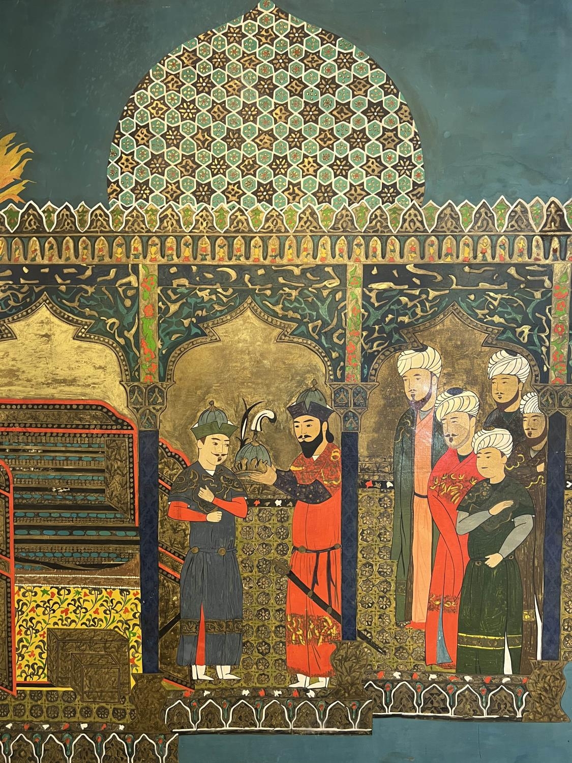 AFTER THE SHAHNAMEH OF SHAH ABBAS I, 20th century, 'The Coronation of Kay Louhrasp by Kay Khosrow - Image 4 of 4