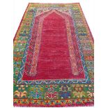 TURKISH PRAYER FUG, 190cm x 115cm, 19th century.