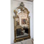 WALL MIRROR, 230cm H x 100cm W,18th century Continental gilt metal and wood, twin plated with