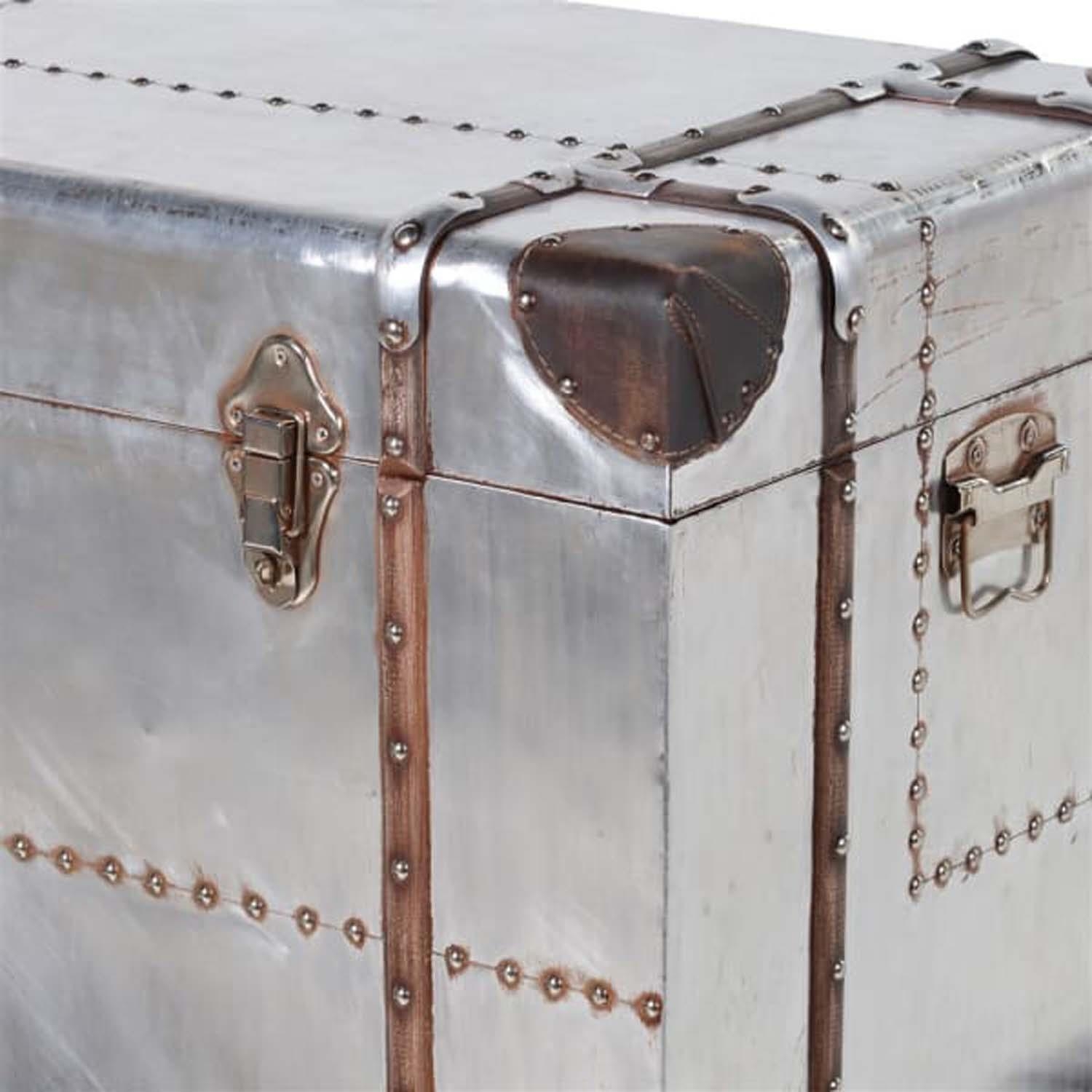 AVIATOR STYLE TRUNK, 45cm high, 120cm wide, 40cm deep, fitted with a single drawer below. - Image 4 of 4