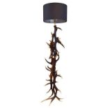 ANTHONY REDMILE STYLE BESPOKE ANTLER FLOOR LAMP, 156cm H x 43cm.