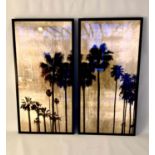 CONTEMPORARY SCHOOL DIPTYCH, Malibu Vista, prints on board, 155cm x 78cm, framed and glazed. (2)