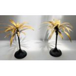 PALM TREE CANDELABRA, a pair, gilt metal detail, 46cm H. (2)