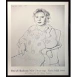 DAVID HOCKNEY, New Drawings Salts Mill 1994, portrait of Celia Birtwell, lithographic poster, 99cm x