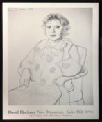 DAVID HOCKNEY, New Drawings Salts Mill 1994, portrait of Celia Birtwell, lithographic poster, 99cm x