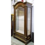 VITRINE, 227cm H x 115cm W x 52cm D, circa 1880 French rosewood and brass mounted with a glazed door