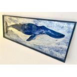 STUDY OF A WHALE, contemporary school, framed, 44cm x 120cm.