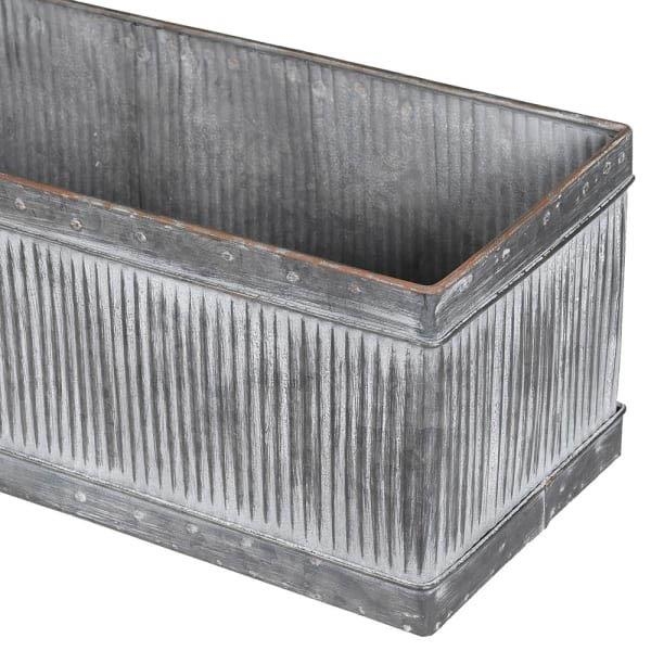 WINDOW PLANTER TROUGHS, a pair, galvanised finish, 20cm x 90cm x 20cm - Bild 2 aus 3