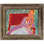 HENRI MATISSE, Jeune fille, off set lithograph, signed in the plate, vintage French frame, 22cm x
