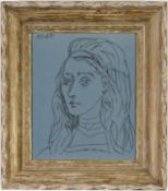 PABLO PICASSO, Jacqueline dated in the plate, 1962, linocut, suite linogravures, vintage French