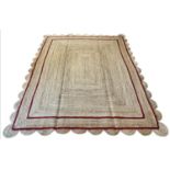 SCALLOPED EDGE JUTE RUG, 310cm x 243cm.