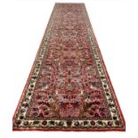 PERSIAN LILIAN RUNNER, 392cm x 90cm.