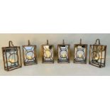 CANDLE LANTERNS, a set of six, 43cm high, 22cm wide, 11cm deep, mirrored backs. (6)