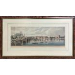 19TH CENTURY MANNER, 'Views of the Thames', coloured lithographs, a set of four, each 77cmx 43cm,