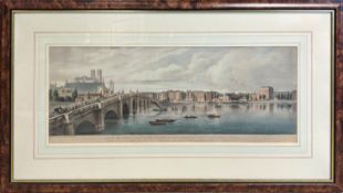 19TH CENTURY MANNER, 'Views of the Thames', coloured lithographs, a set of four, each 77cmx 43cm,