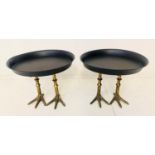 BIRD FEET TRINKET TRAYS, a pair, gilt metal detail, 31cm x 41cm x 41cm.