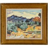 YVES BRAYER, 'Provence', off set lithograph, vintage French frame, 35cm x 33cm.