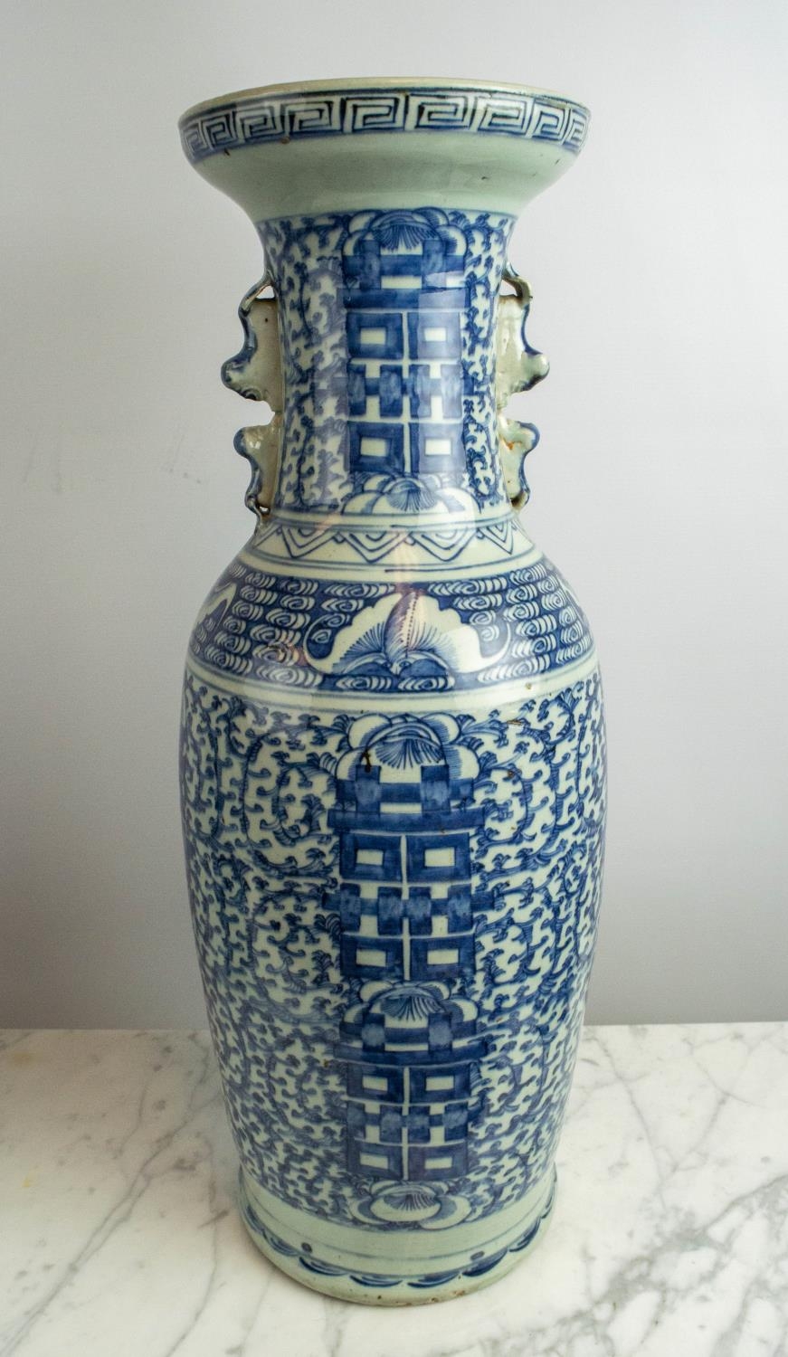 CHINESE VASES, a near pair, blue and white, 60cm H. (2) - Image 5 of 6