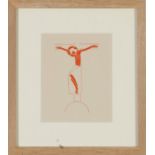 ERIC GILL, original engraving printed from the wood, Crucifix, Faber edition 1934, vintage French