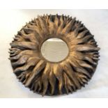 ALAN WALLIS SUNBURST MIRROR, large scale, with bevelled circular plate and resin moulded gilded