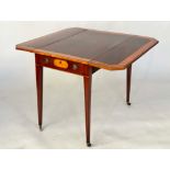 PEMBROKE TABLE, 70cm H x 84cm D x 51cm W x 102cm open, George III period flame mahogany and