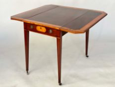 PEMBROKE TABLE, 70cm H x 84cm D x 51cm W x 102cm open, George III period flame mahogany and