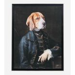 PORTRAIT OF LORD CANINE, print, framed.