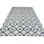 CONTEMPORARY SILK AND WOOL CARPET, 300cm x 202cm, Iznik tile design.