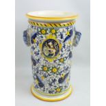 ITALIAN STICKSTAND, handpainted in Tuscan baroque style foliate decoration with lion anmorial and