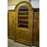 BREAKFRONT WARDROBE, 250cm H x 258cm W x 76cm D, Victorian mahogany with glazed door enclosing trays