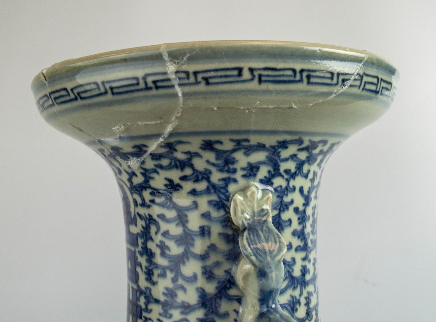 CHINESE VASES, a near pair, blue and white, 60cm H. (2) - Image 4 of 6