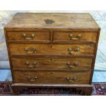 CHEST, 90cm W x 83cm H x 51cm D George II mahogany with two short above three long drawers on
