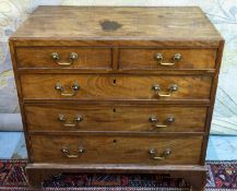CHEST, 90cm W x 83cm H x 51cm D George II mahogany with two short above three long drawers on