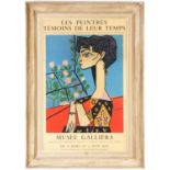 PABLO PICASSO, portrait of Jacqueline - Les peintures temoins de leur temps, rare lithographic