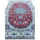 PART SILK ISPHAHAN DESIGN CARPET, 246cm x 156cm.