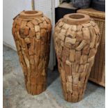 DRIFTWOOD FLOOR VASES, a pair, 81cm H approx. (2)