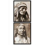 CONTEMPORARY PHOTO PRINTS, a set of two, Native American Gentleman, framed and glazed, 90cm x