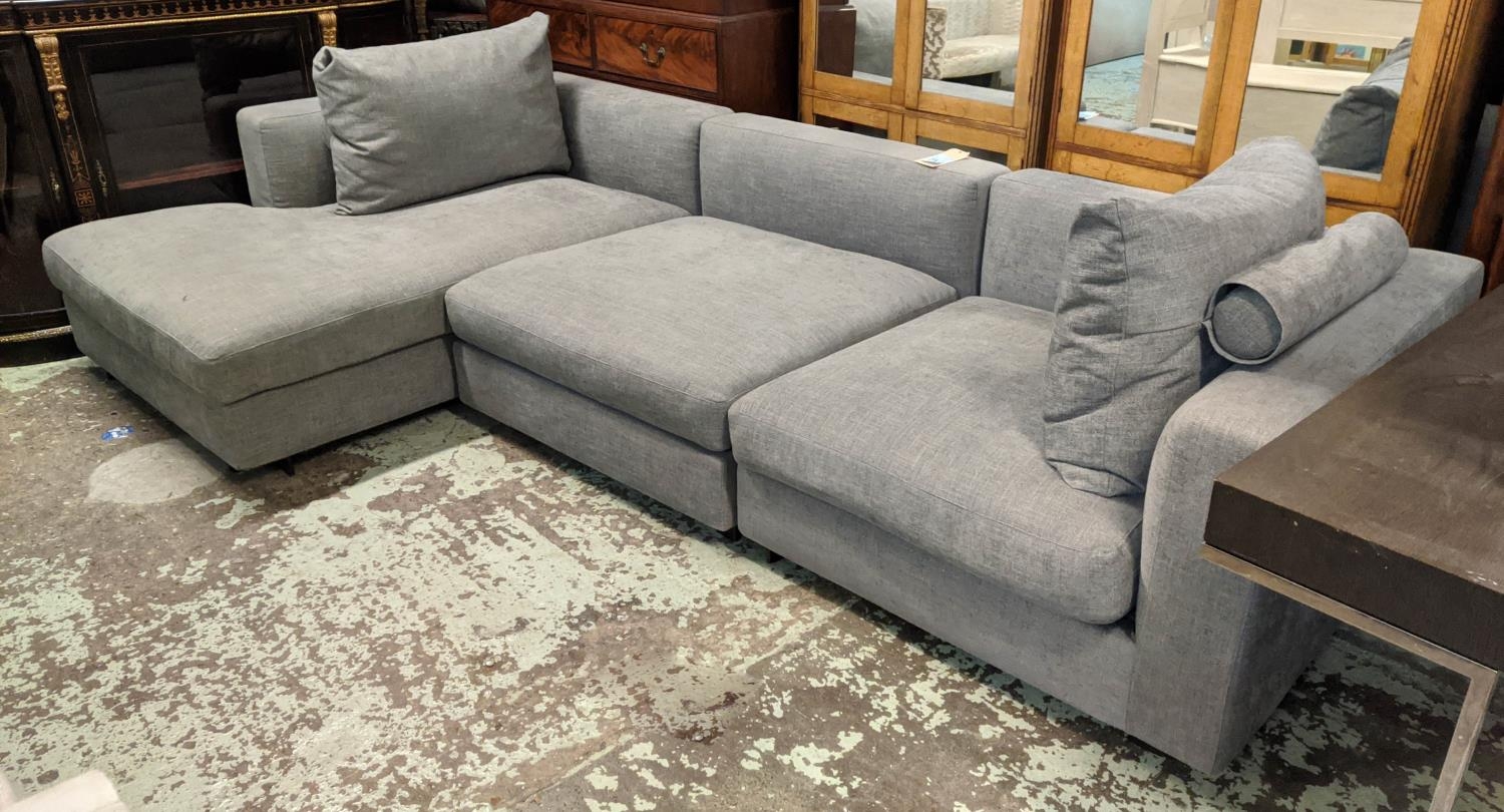 CAMERICH CLOUDS SOFA, grey fabric upholstered, 300cm W approx.