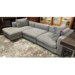 CAMERICH CLOUDS SOFA, grey fabric upholstered, 300cm W approx.