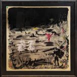 HERMÈS VINTAGE SILK SCARF, 'Nocturne' by Jean Denis Malcles for Ascher Textiles, 110cm x 106cm